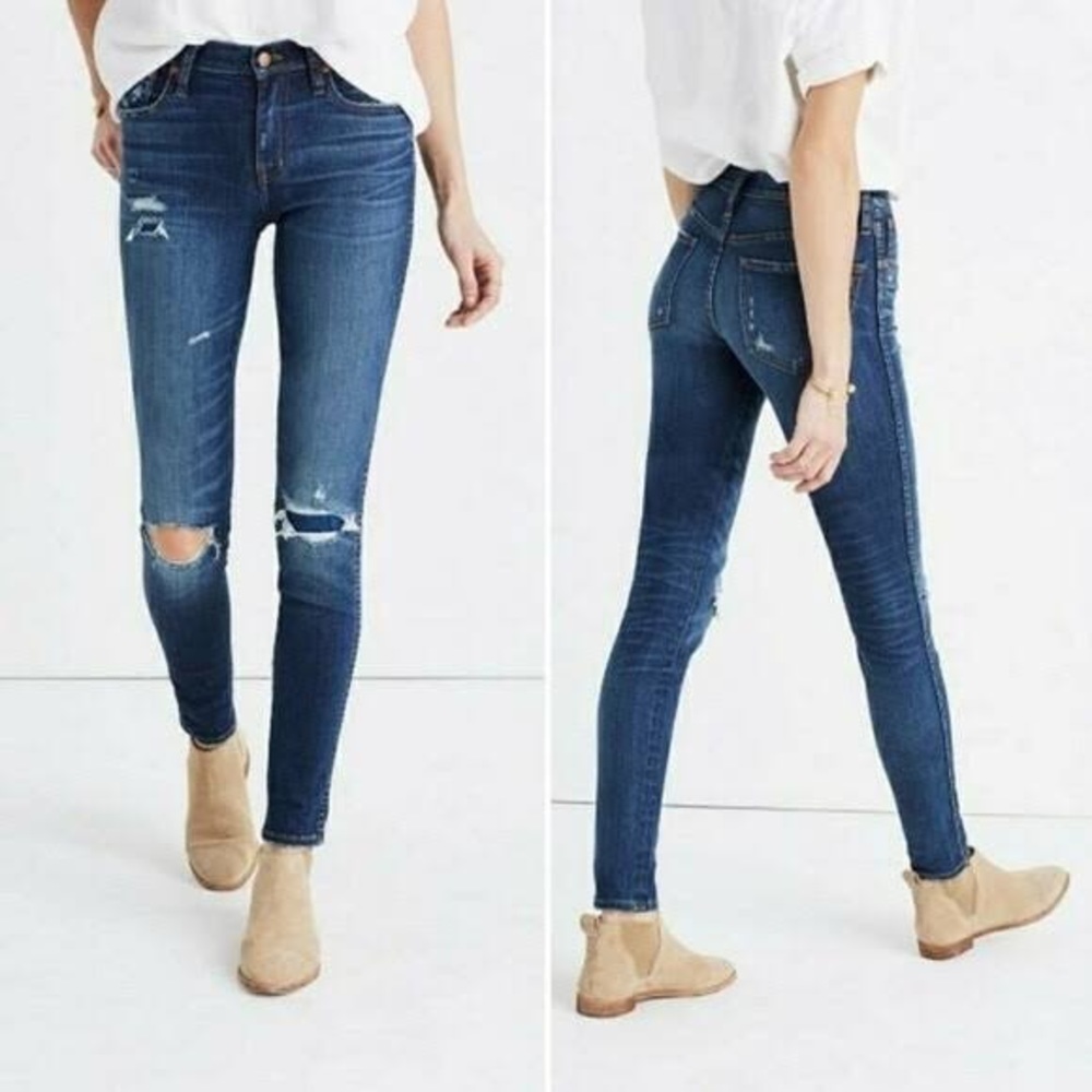 🔹NWOT🔹Madewell 9” High-Rise Skinny Ripped & Patched Edition